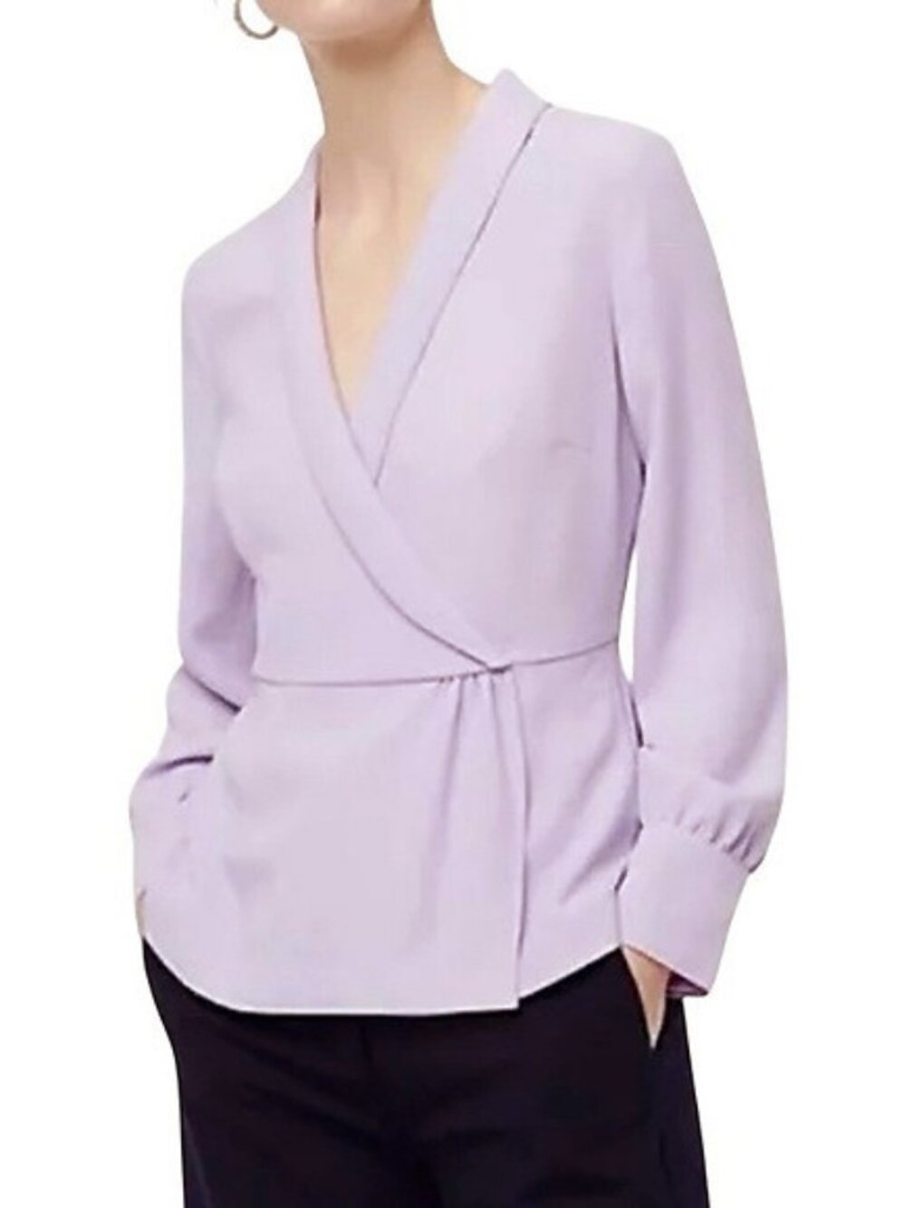 EUC J.Crew Faux Wrap Blouse Lavender 4, Small